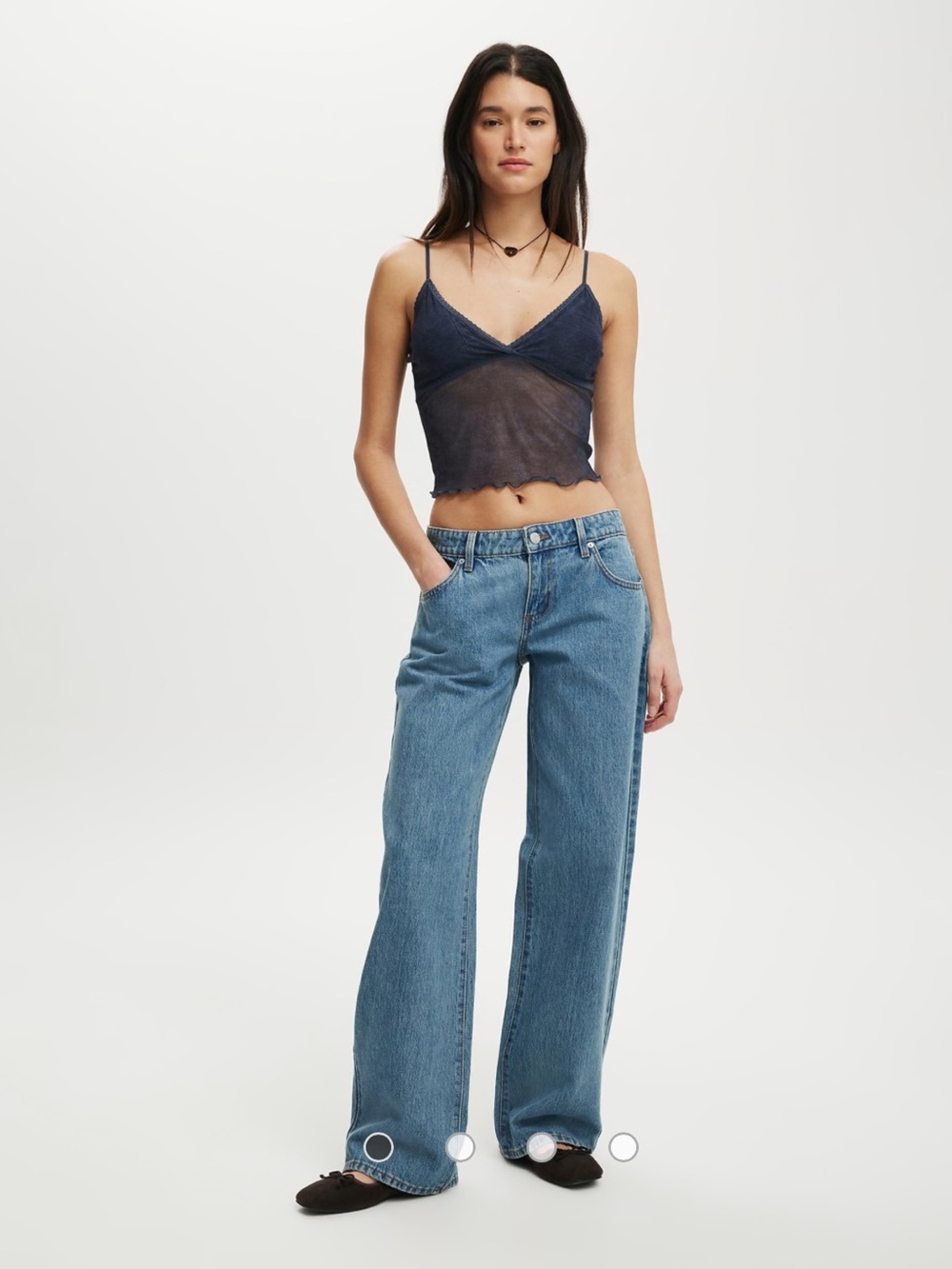 Cotton On Wide-Leg High-Rise Blue Jeans